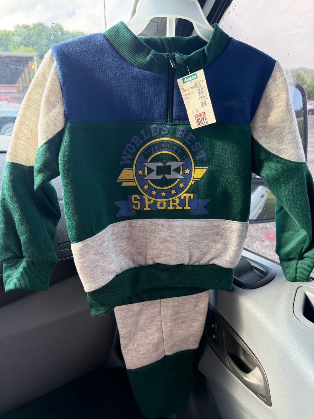 Vintage Kids Green & Gray Sport Colorblock Matching Set - Amore